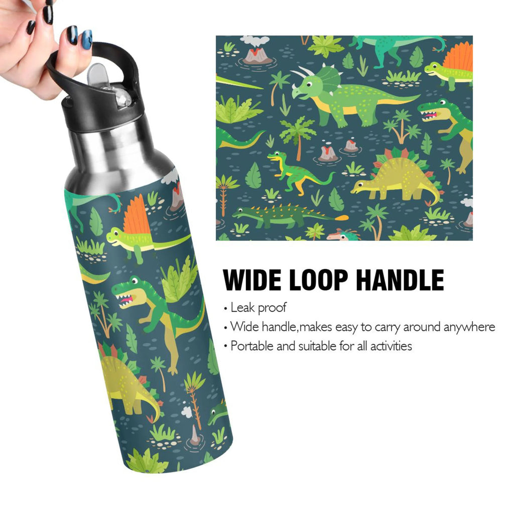 Stainless Steel Insulated Thermos Vacuum Flask Water Bottle with Straw Lid E904