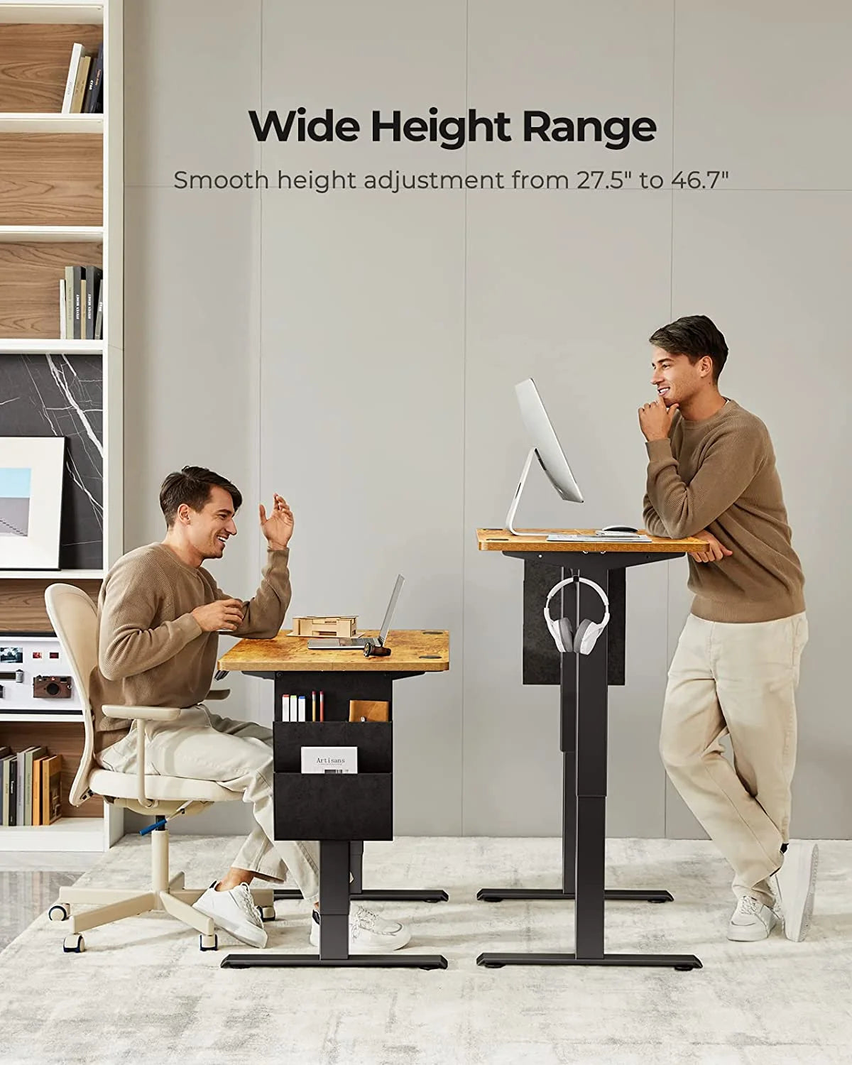 Rustic Adjustable Height Electric Standing Desk L551518