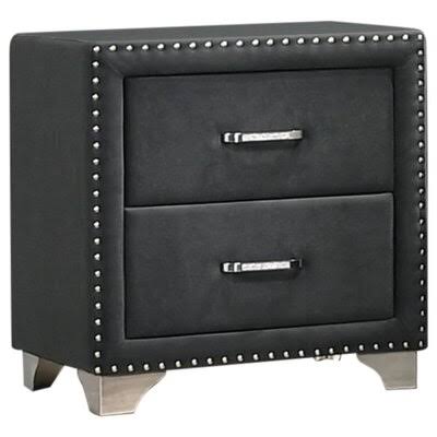 2-Drawer Upholstered Nightstand Grey M737
