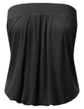 Solid Natural Pleated Tube Top I386330