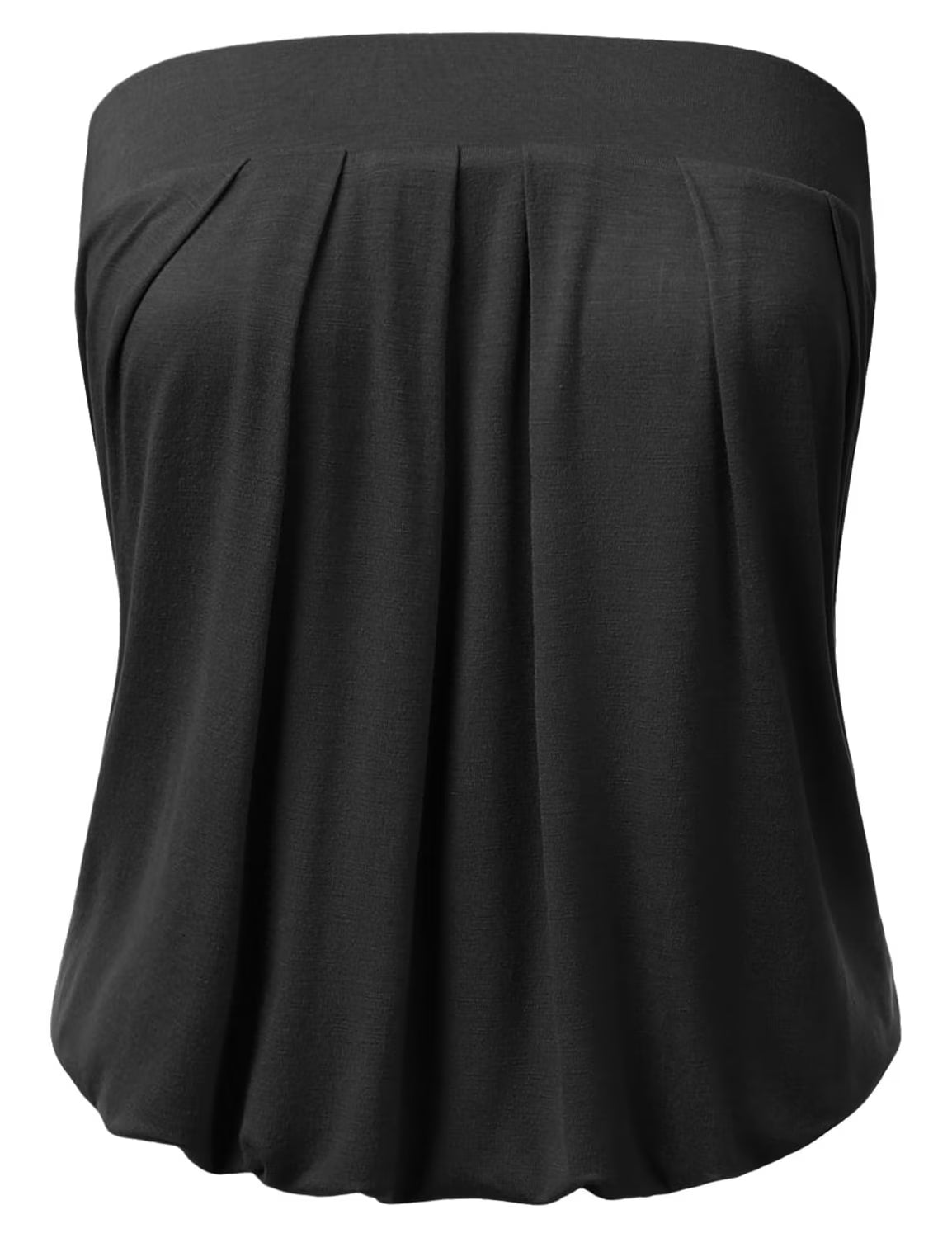Solid Natural Pleated Tube Top I386330