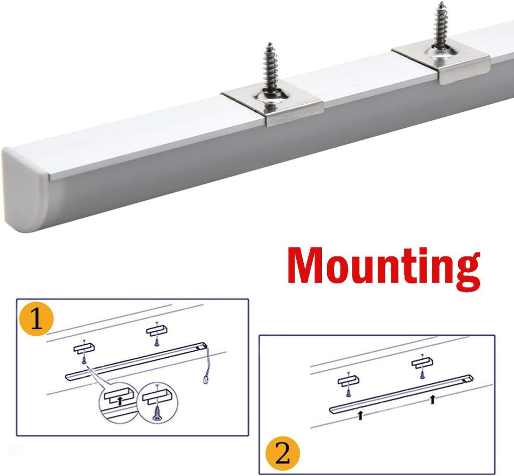 10-Pack 6.6FT LED Aluminum Channel V-Shape with End Caps and Mounting Clips I4418