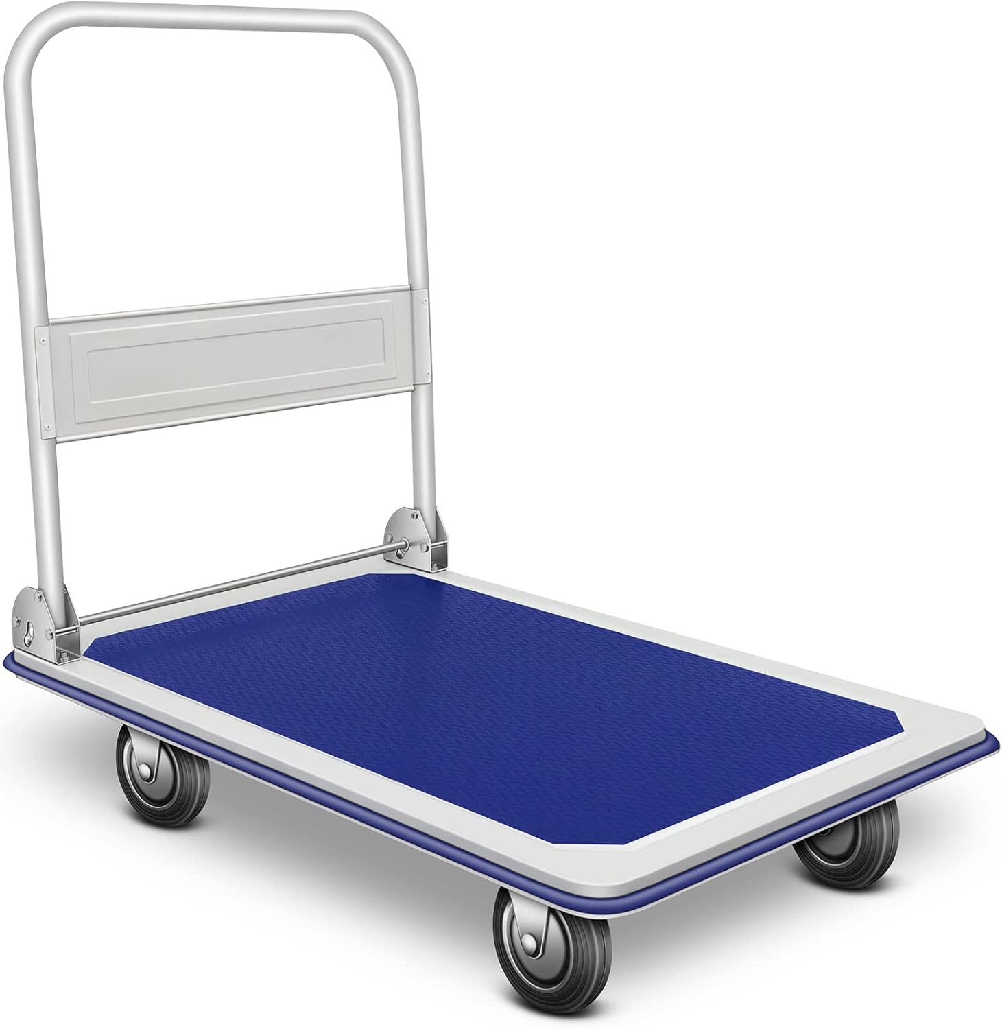 Blue Folding Platform Truck with 24x36 Inch Flatbed Surface G298