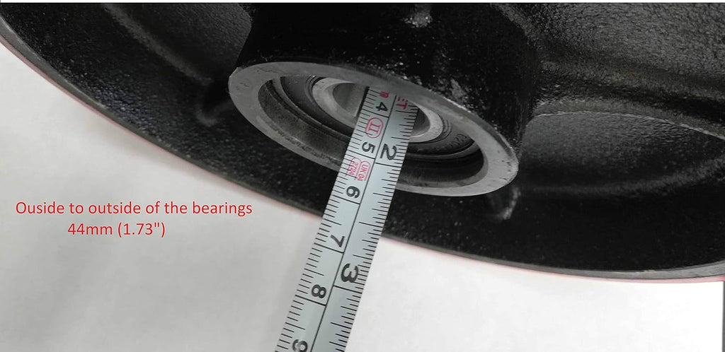 Red Poly Tread Steering Wheels Set with Axle and Protective Caps (4 pcs) 7 x 2 with Bearings ID 20mm J64559