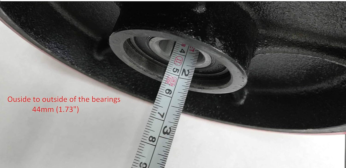 Red Poly Tread Steering Wheels Set with Axle and Protective Caps (4 pcs) 7 x 2 with Bearings ID 20mm J64559