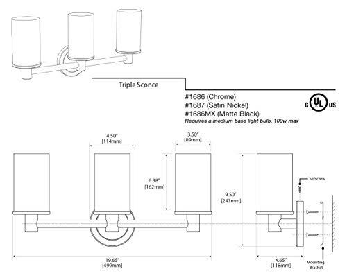 Triple Sconce Satin Nickel H703307