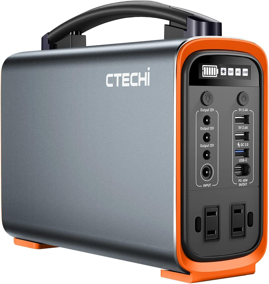 Portable Power Station 240Wh LiFePo4 Battery Backup 200W 9-Port LED Light D5998