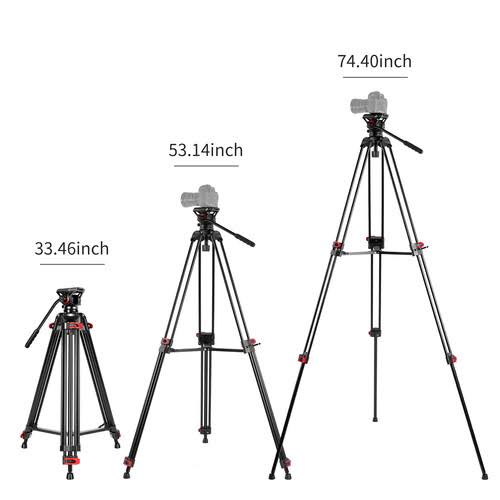 Video Tripod System with Fluid Head, 35 lb Y664222