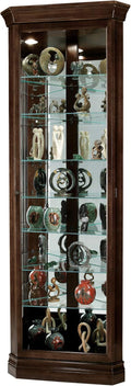 Espresso Curio Cabinet with Seven Glass Shelves and Locking Door K495638