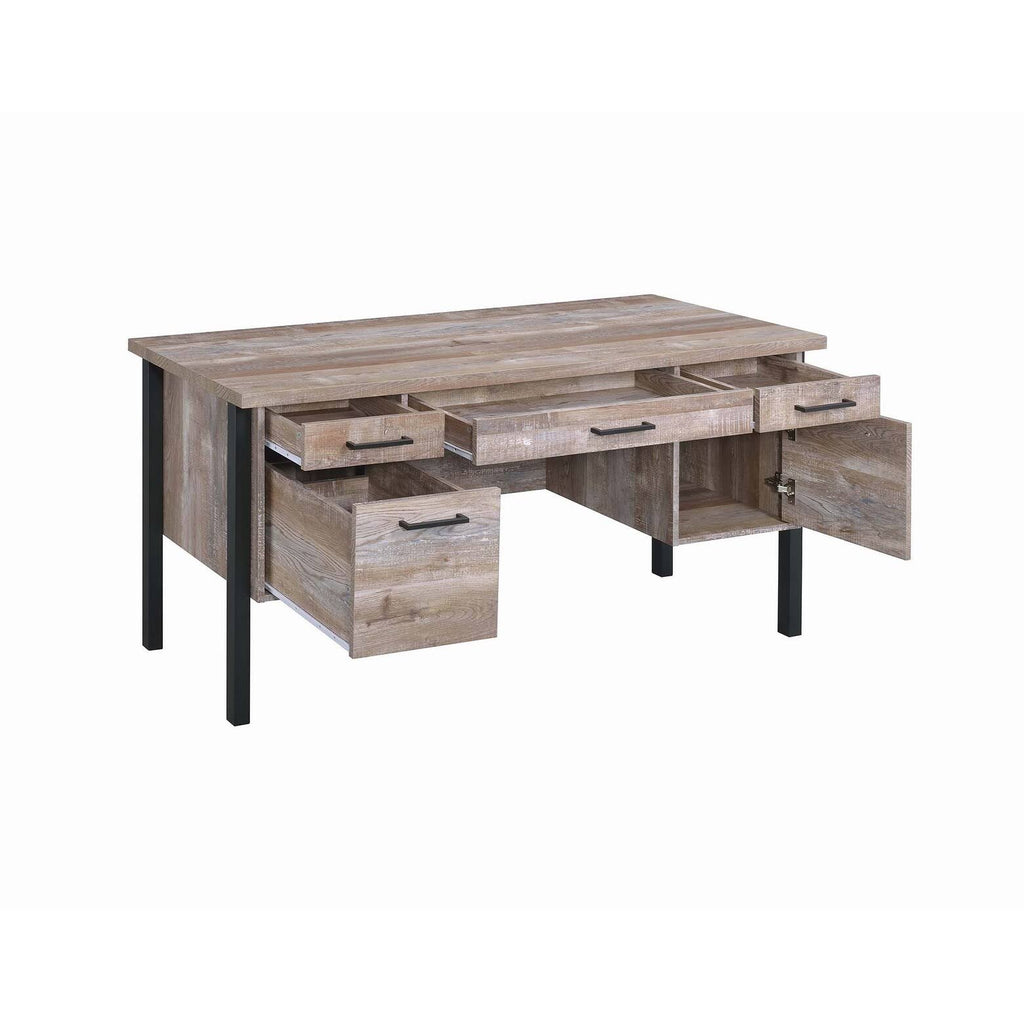 Weathered Oak 4-Drawer Office Desk G757