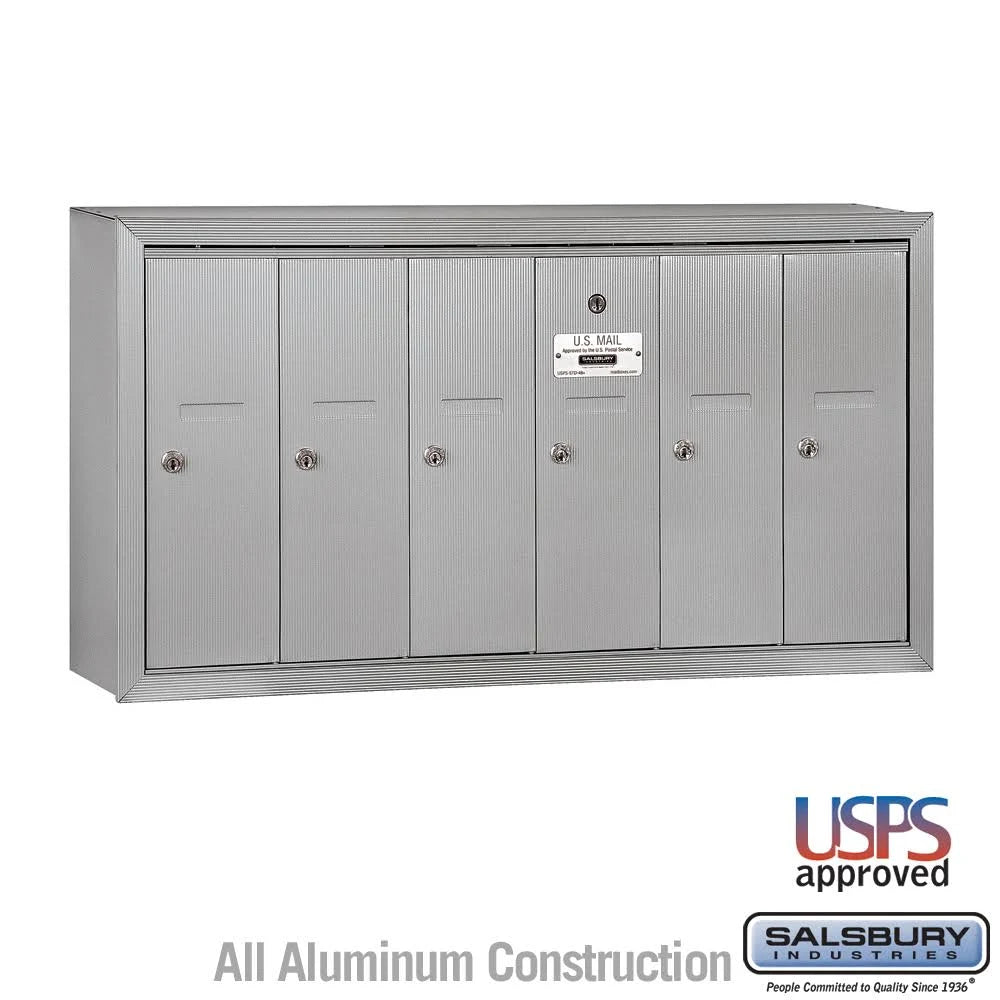6 Doors Aluminum Vertical Mailbox K296