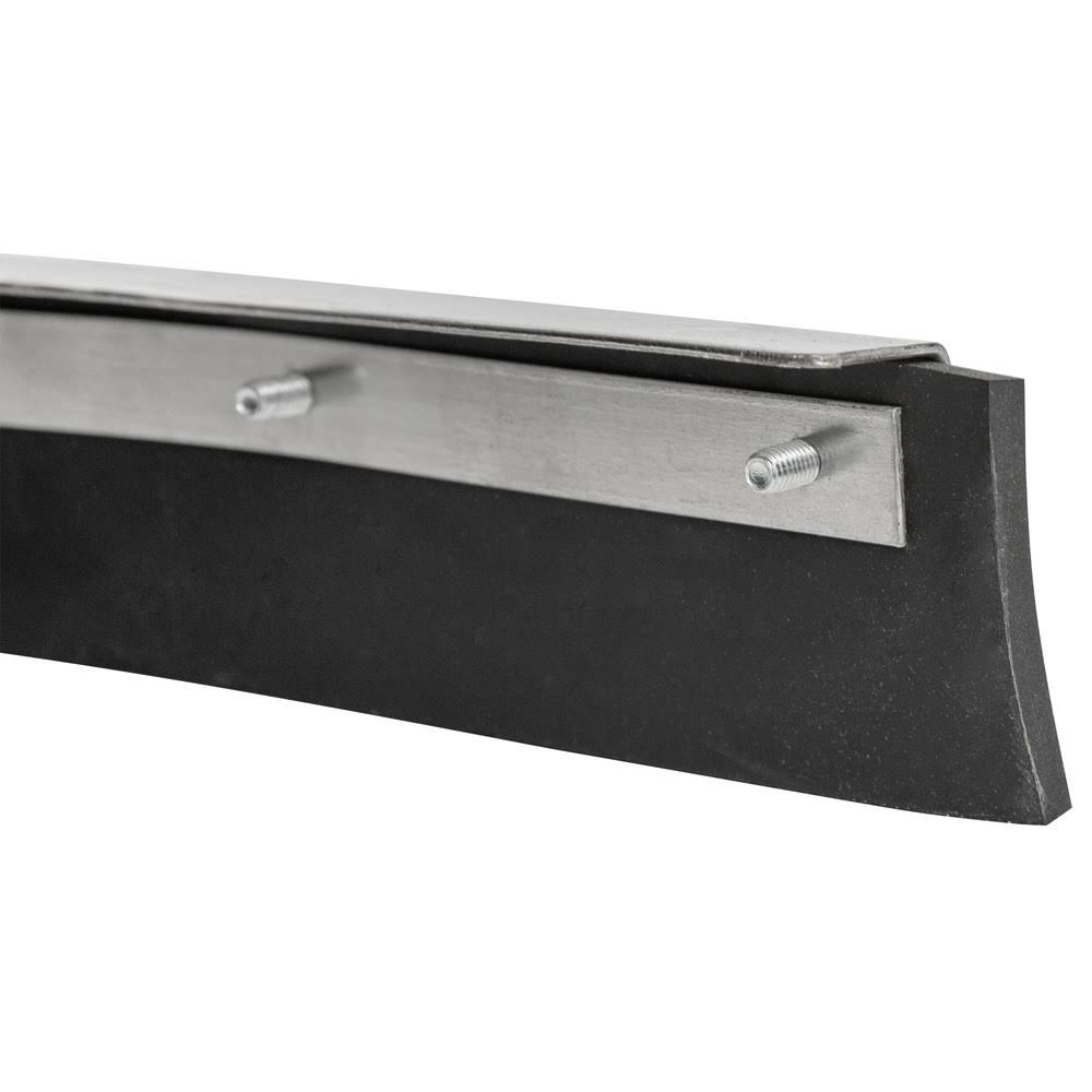 Curved End Rubber Squeegee with Metal Frame, Black F2165