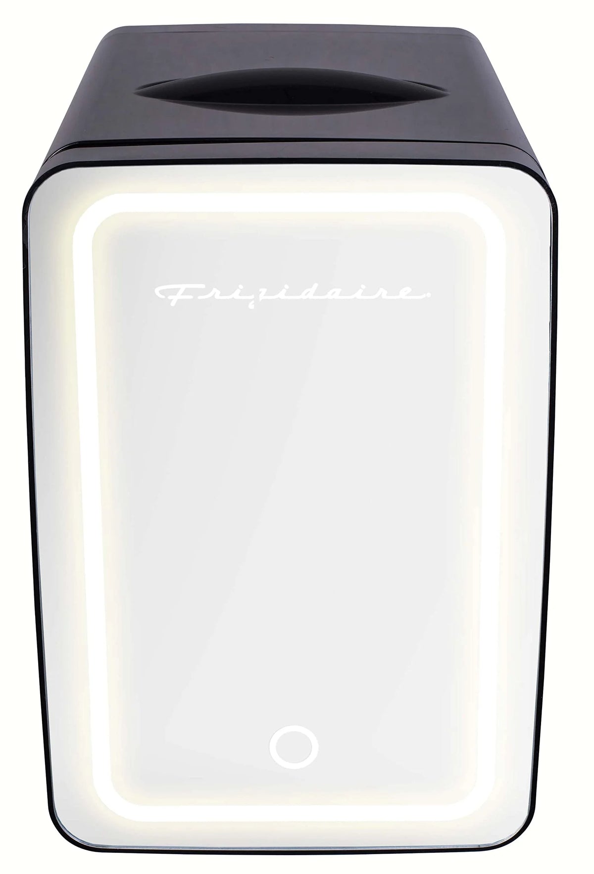 Mini Portable Lighted Mirror Fridge Cooler, 6.5L Capacity, Black O3923