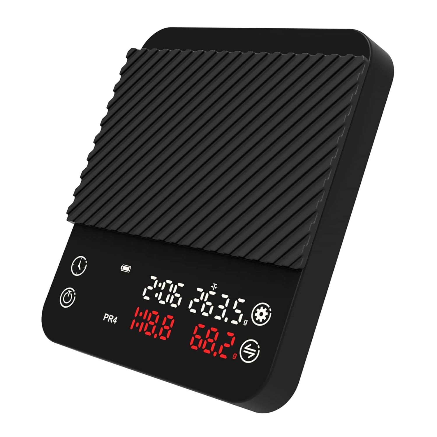 Black Rechargeable Digital Coffee Scale with Timer, 3000g/0.1g, Pack of 2 Q2577