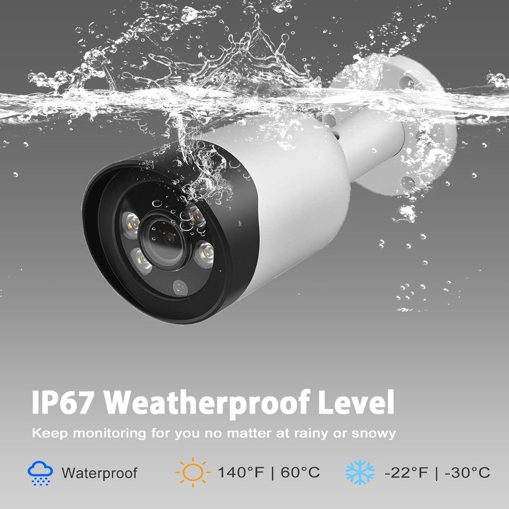 8MP 4K Bullet POE IP Security Camera with Microphone, Night Vision A7931