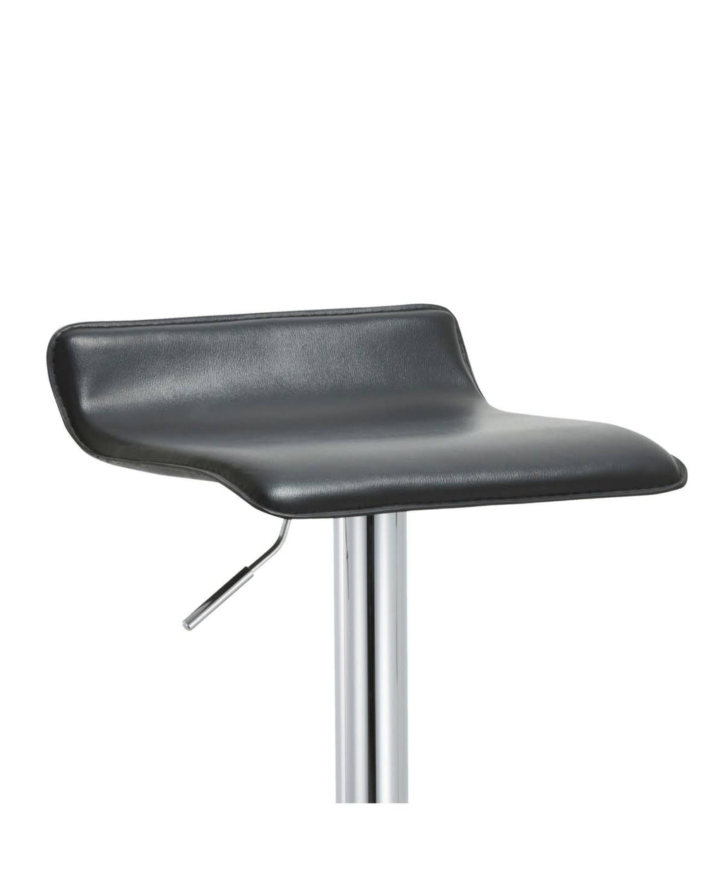 Black Contoured Hydraulic Lift Bar Stool with Footrest, Set of 2 P453