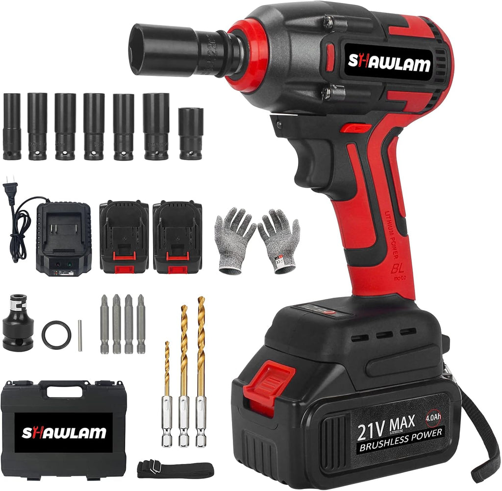 Cordless Impact Wrench with 21V 4.0AH Battery Pack J1744