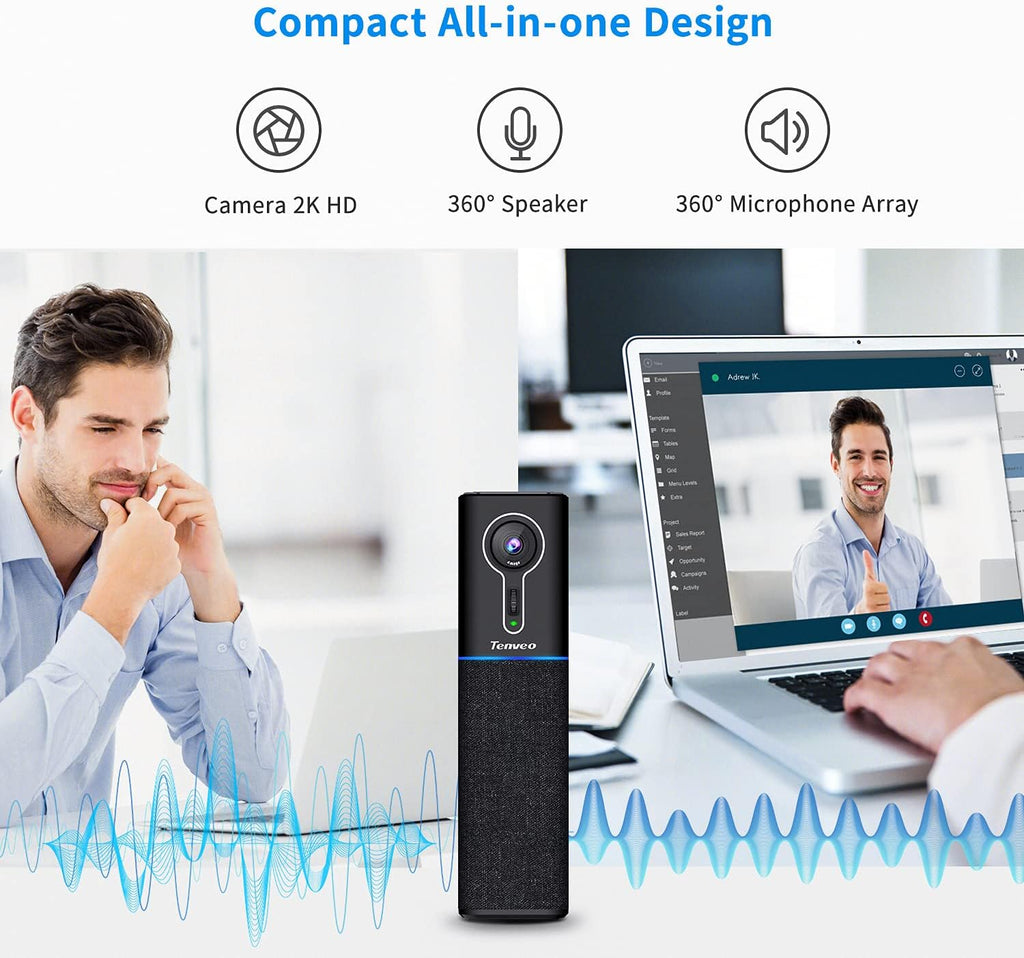 2K HD AI Conference Camera with Speaker and Microphone E9884