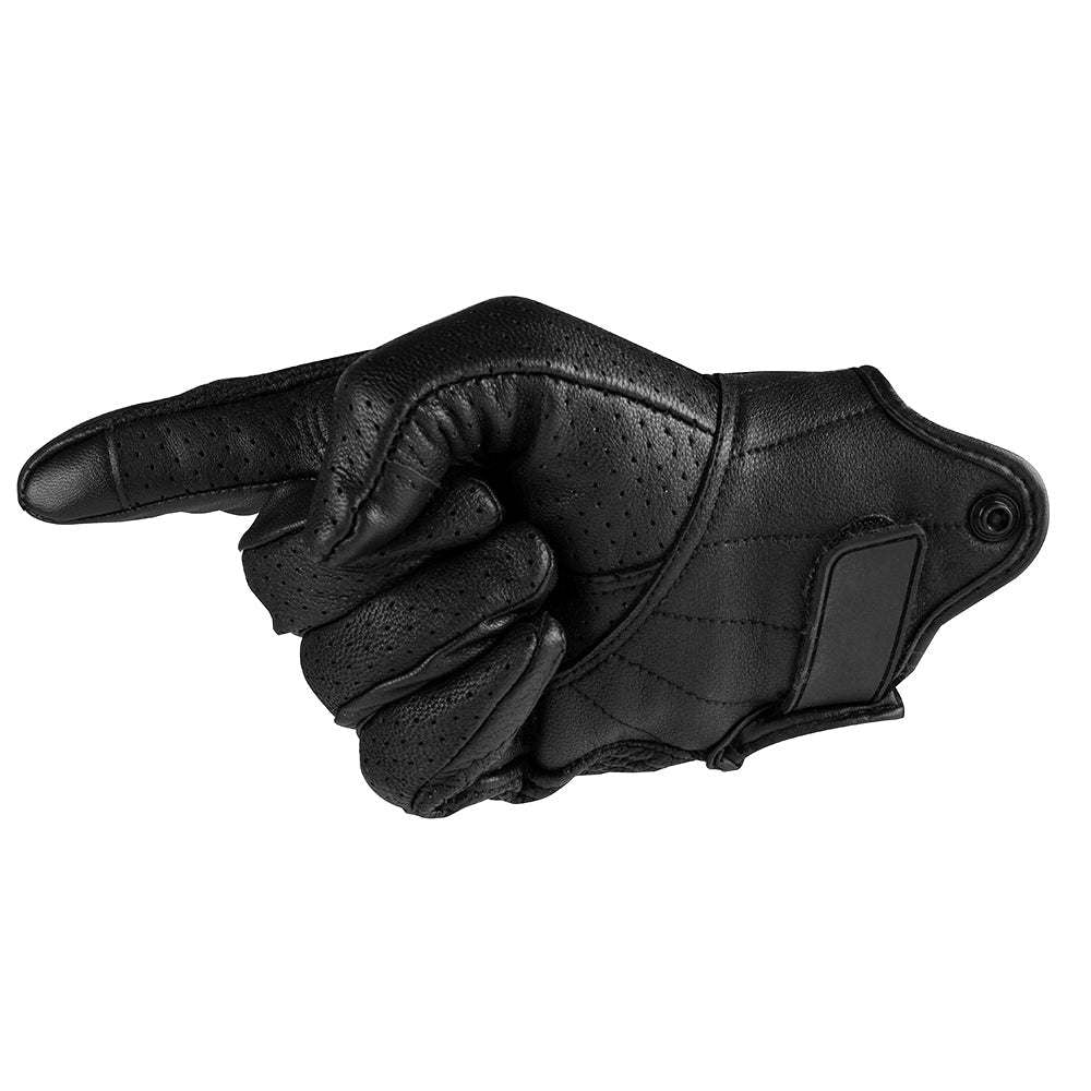 Perforated Full Finger Leather Motorcycle Gloves P13830