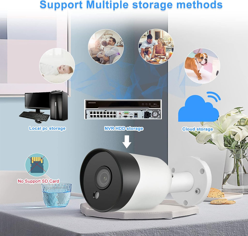 8MP 4K Bullet POE IP Security Camera with Microphone, Night Vision A7931