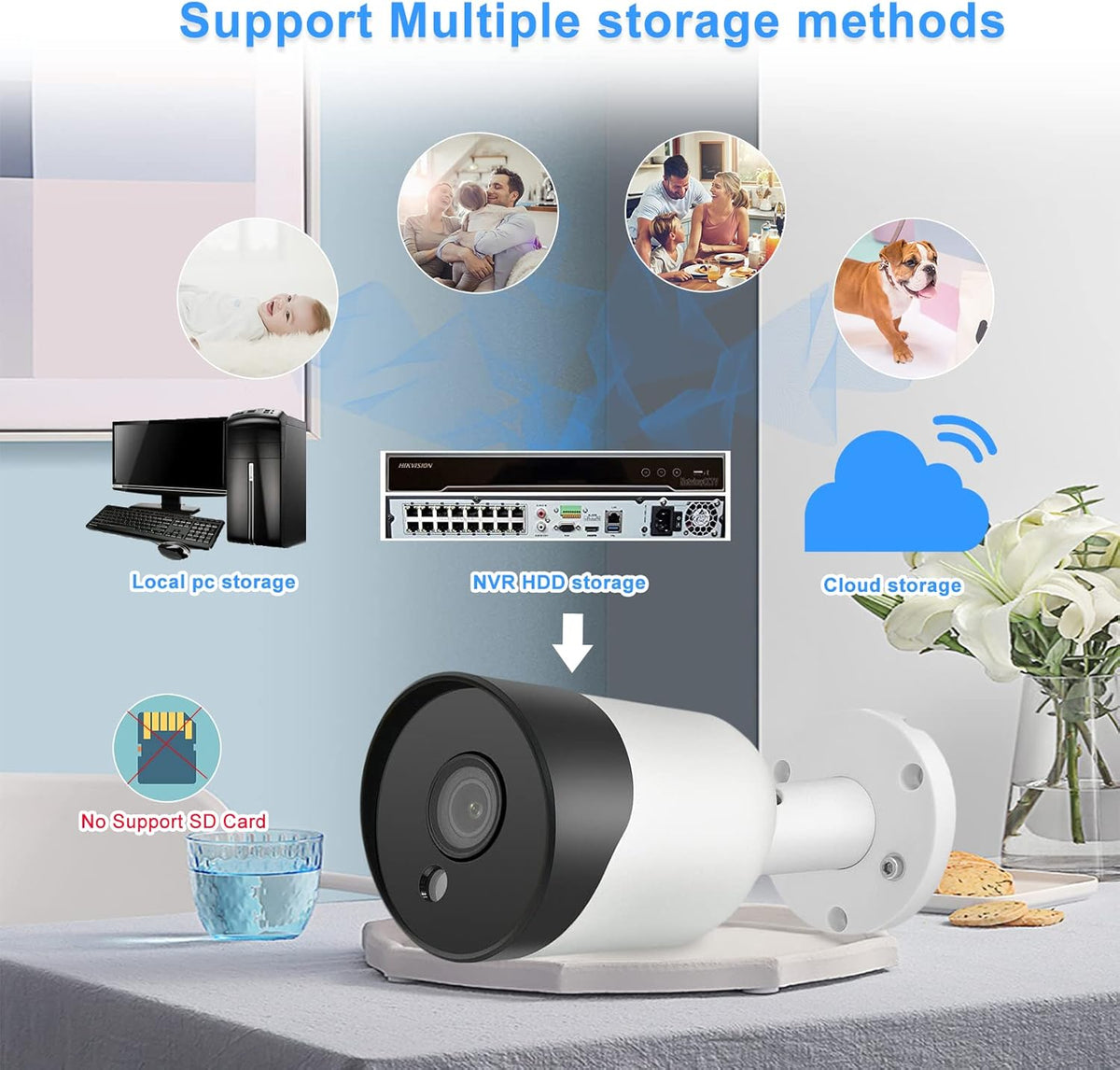 8MP 4K Bullet POE IP Security Camera with Microphone, Night Vision A7931