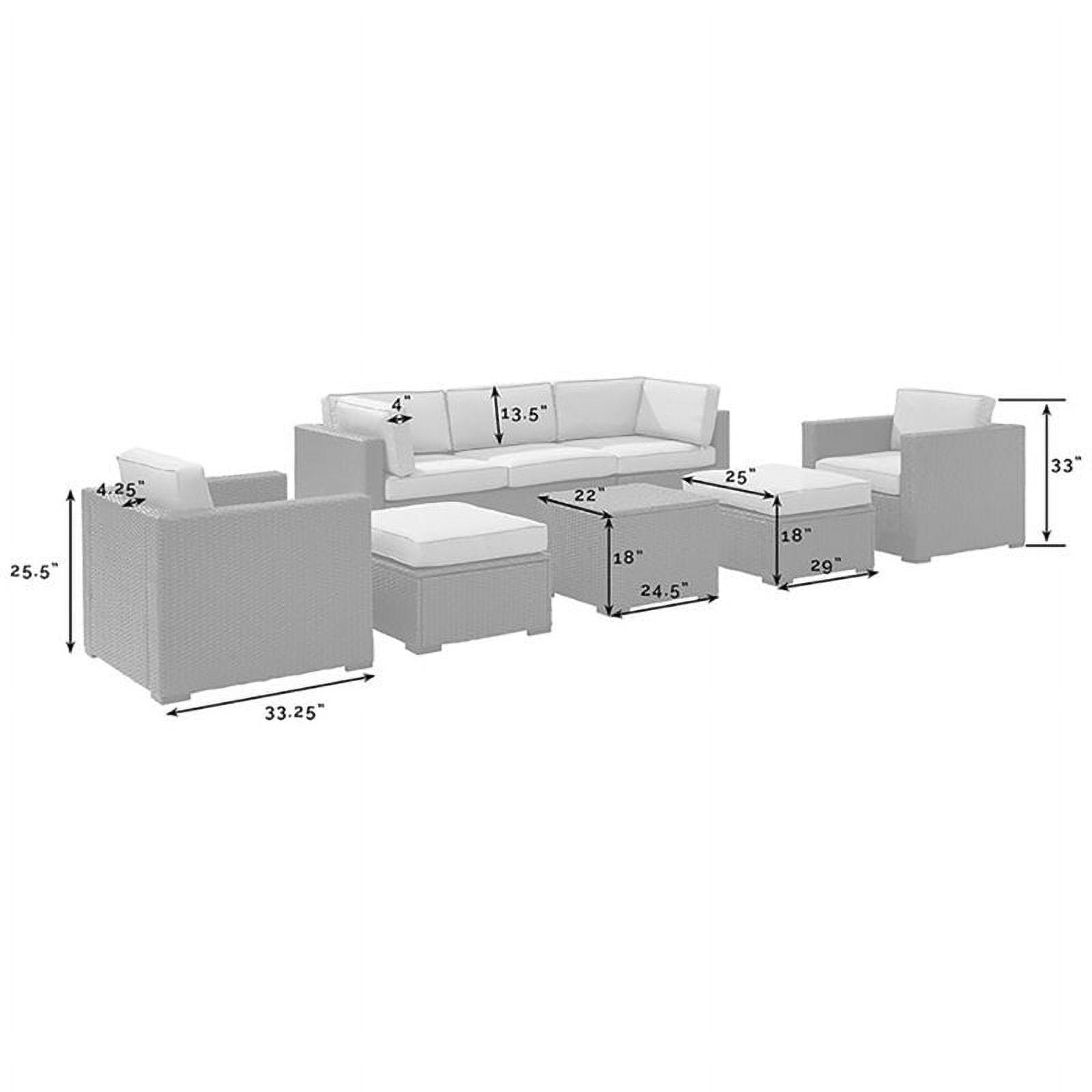 7 Piece Wicker Patio Sofa Set in Brown and Mist A7741