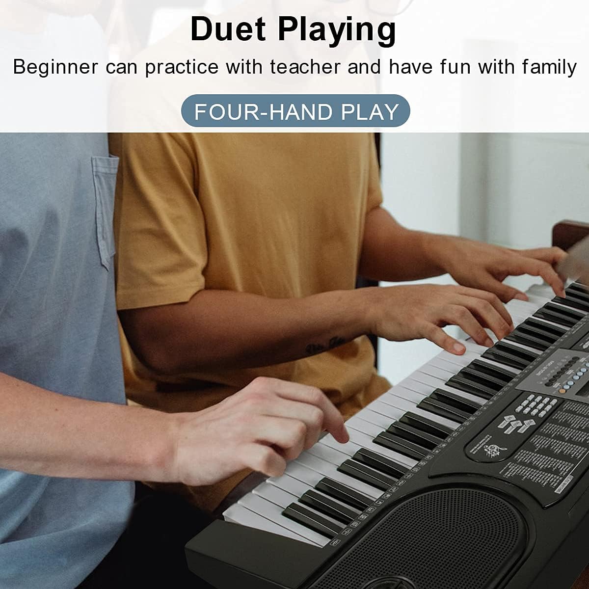 61 Key Digital Piano Portable Electronic Keyboard with Built-In Speaker, Microphone, Music Stand W61204