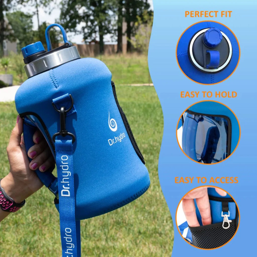 Black Lady Bug Gallon Water Bottle with Straw Y409085