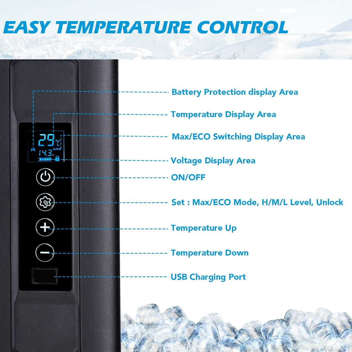 30Qt Car Refrigerator Portable Freezer RV Fridge Cooler 12V/24V C6322