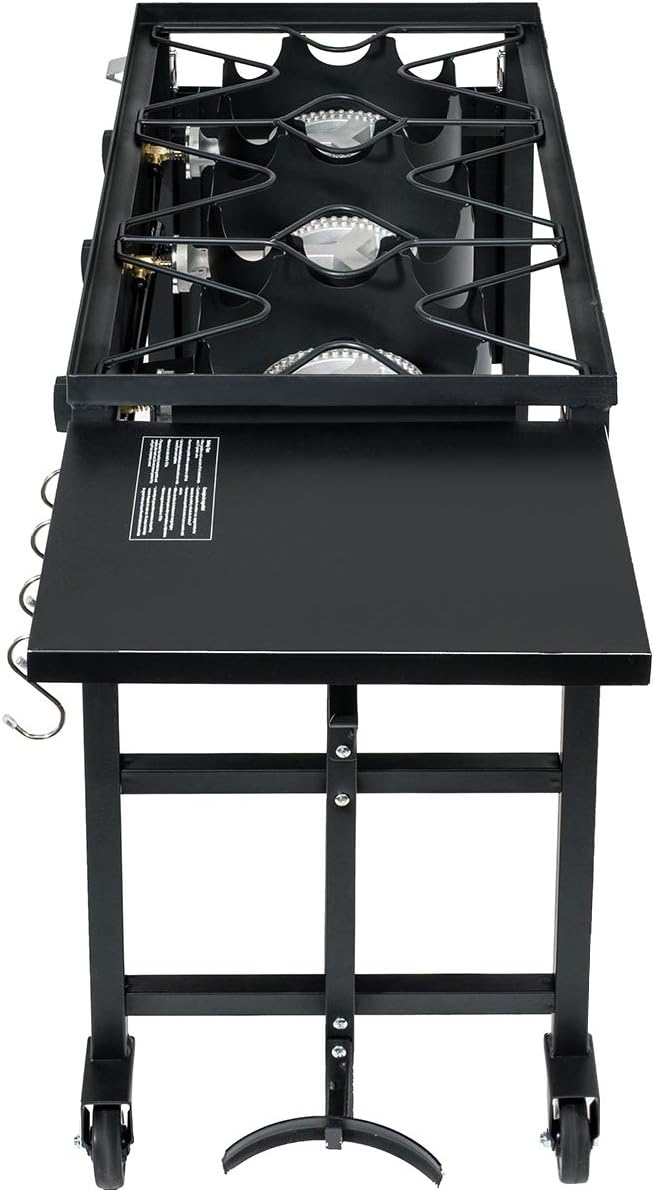 Portable Propane Triple-Burner Outdoor Camp Stove with Regulator A23791