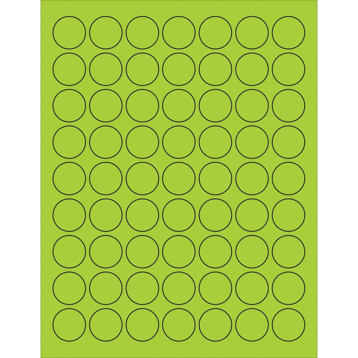 Fluorescent Green Circle Laser Labels, 6300/Case Z5590