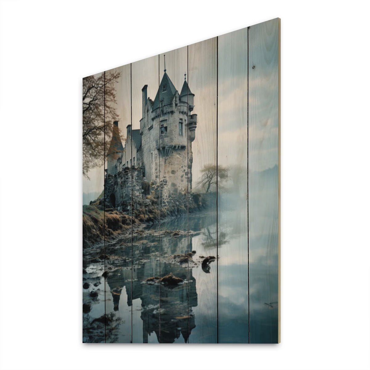 Natural Pine Wood Cityscapes Print G228947