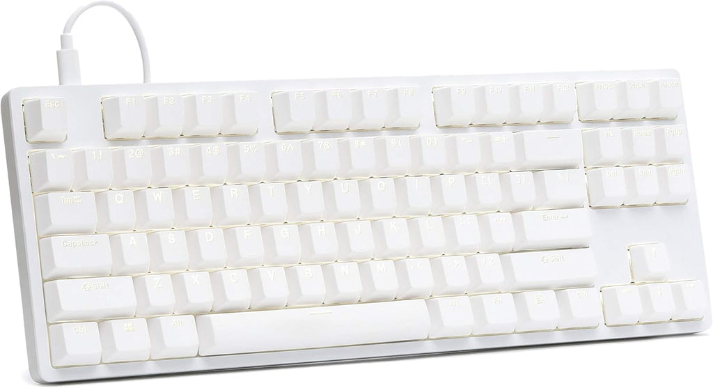 Tenkeyless Mechanical Keyboard with Anodized Aluminum Case, PBT Keycaps, USB-C, White Backlit LED, Linear Switches L47518