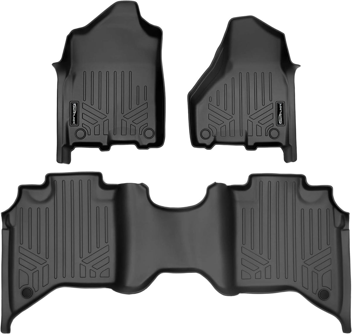 Custom Floor Mats 2 Row Liner Set Black W89357