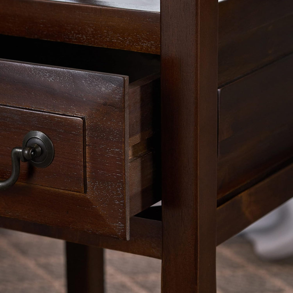 Brown Mahogany Acacia Wood Accent Table Y95779