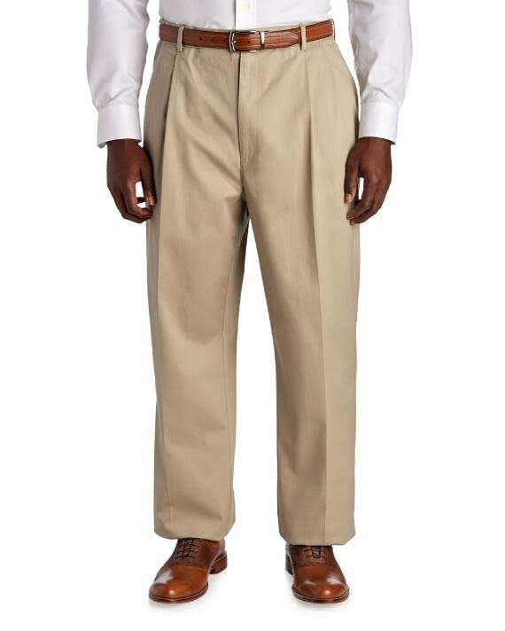 Pleated Performance Chino, Men&s, Size: 60 x 30, White F860882