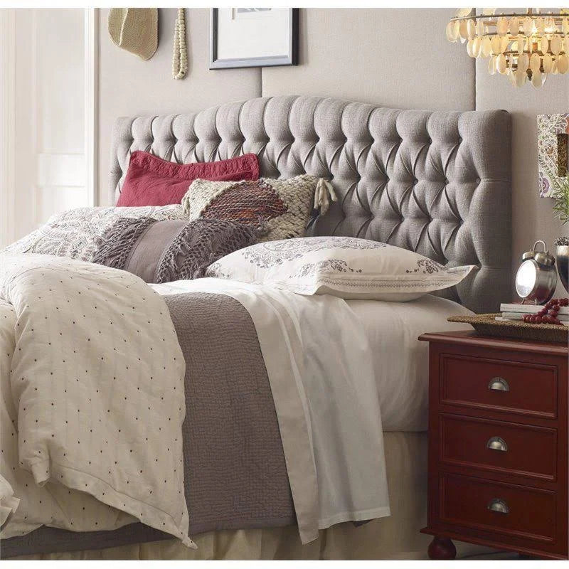 Tufted Panel Headboard, Brown, Queen J5789