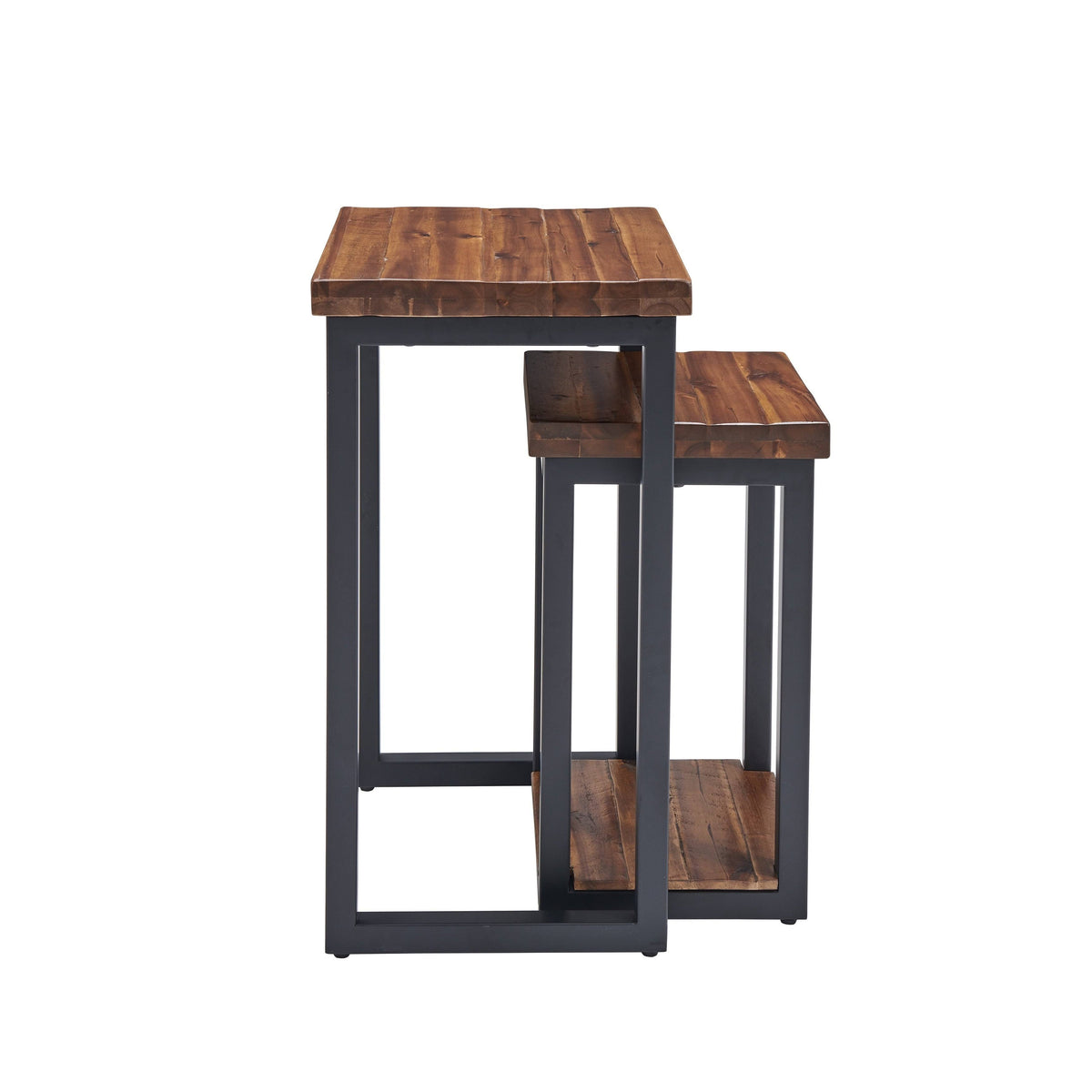 Rustic Wood Nesting End Tables (Set of 2) A89999