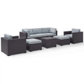 7 Piece Wicker Patio Sofa Set in Brown and Mist A7741