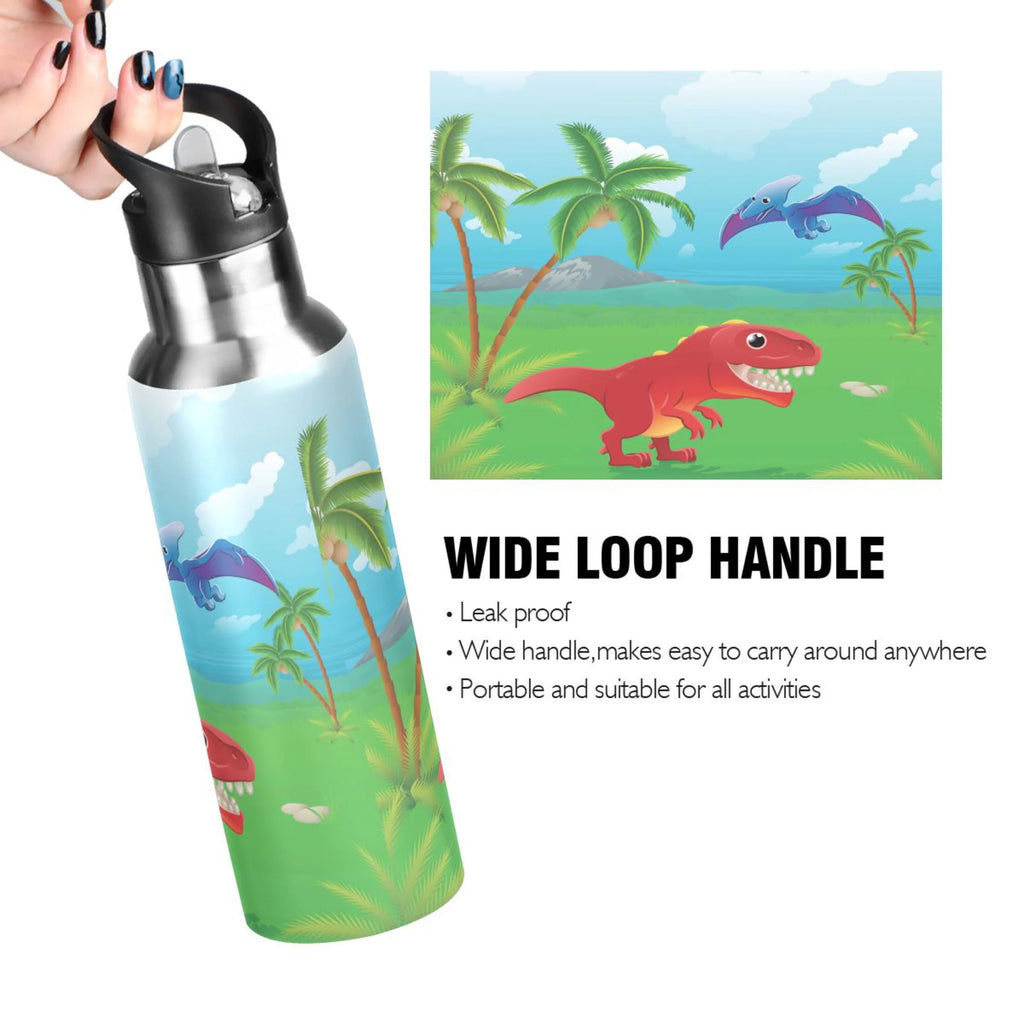 Red Stainless Steel Water Bottle with Straw Lid 20 OZ W587