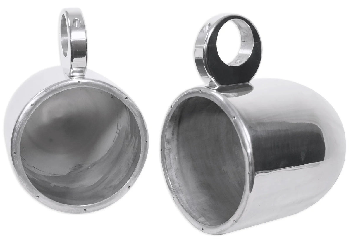 2 8” Silver Wakeboard Tower Enclosure Pods For Pioneer TS-MR2040 Marine Speakers F6653