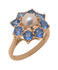 18k Rose Gold Cultured Pearl & Sapphire Statement Ring X695506