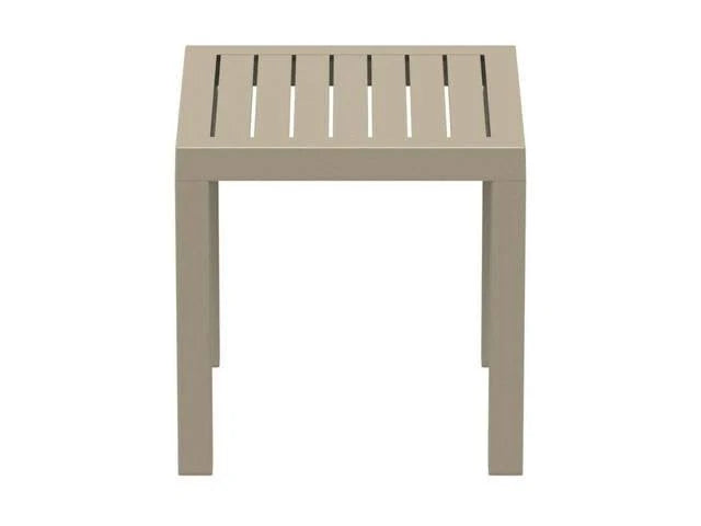 Taupe Square Resin Patio Side Table C284