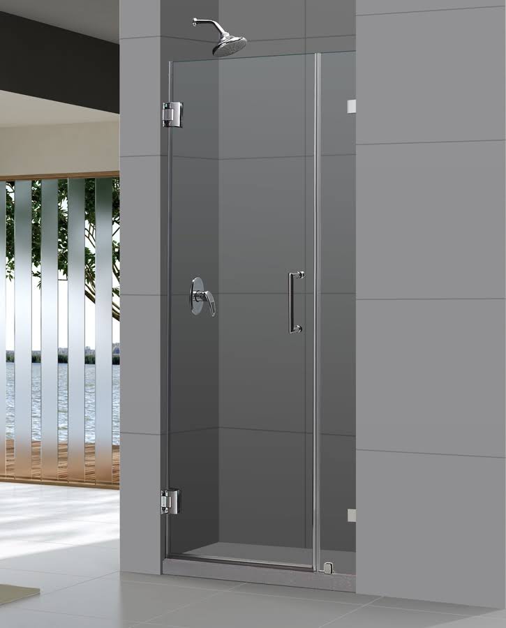 Fully Frameless Hinged Shower Door Chrome A104