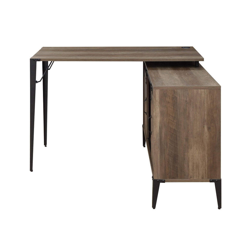 Rustic Oak Black Finish Writing Desk M849790