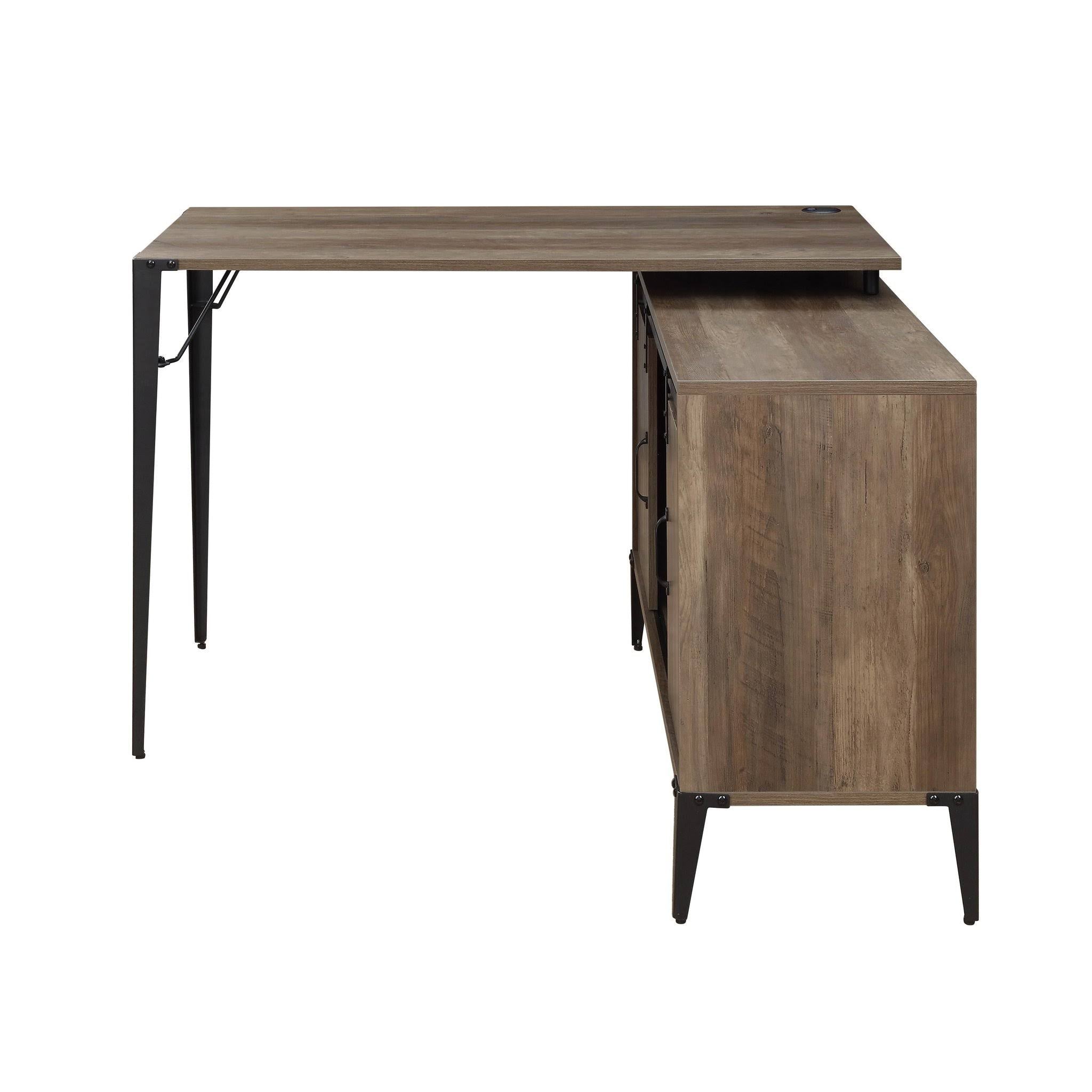 Rustic Oak Black Finish Writing Desk M849790
