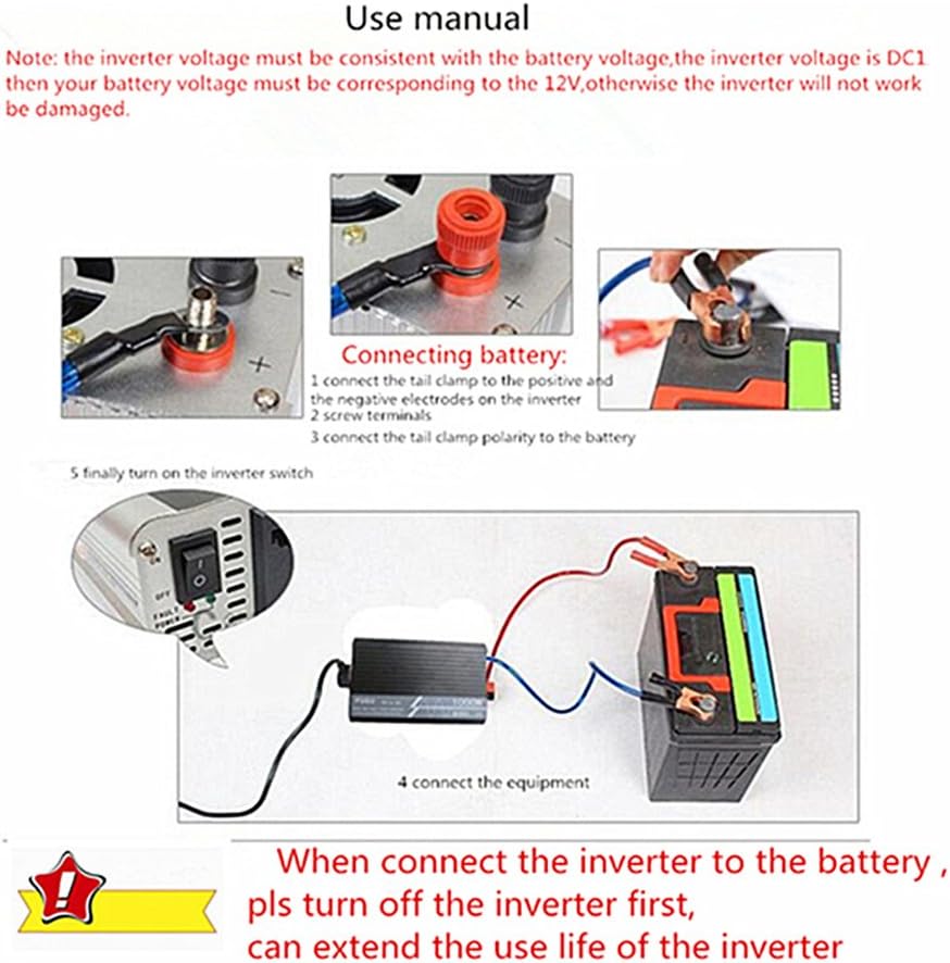 1000W Pure Sine Wave Power Inverter 12V DC to 110V AC with USB Port O769086