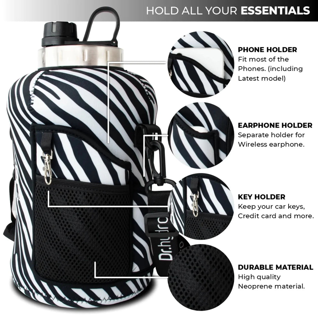 Black Lady Bug Gallon Water Bottle with Straw Y409085