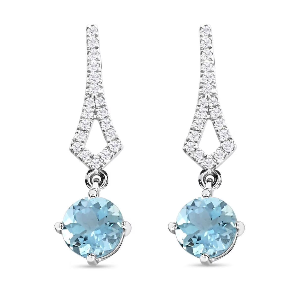 18K White Gold Stud Solitaire Earrings V2212
