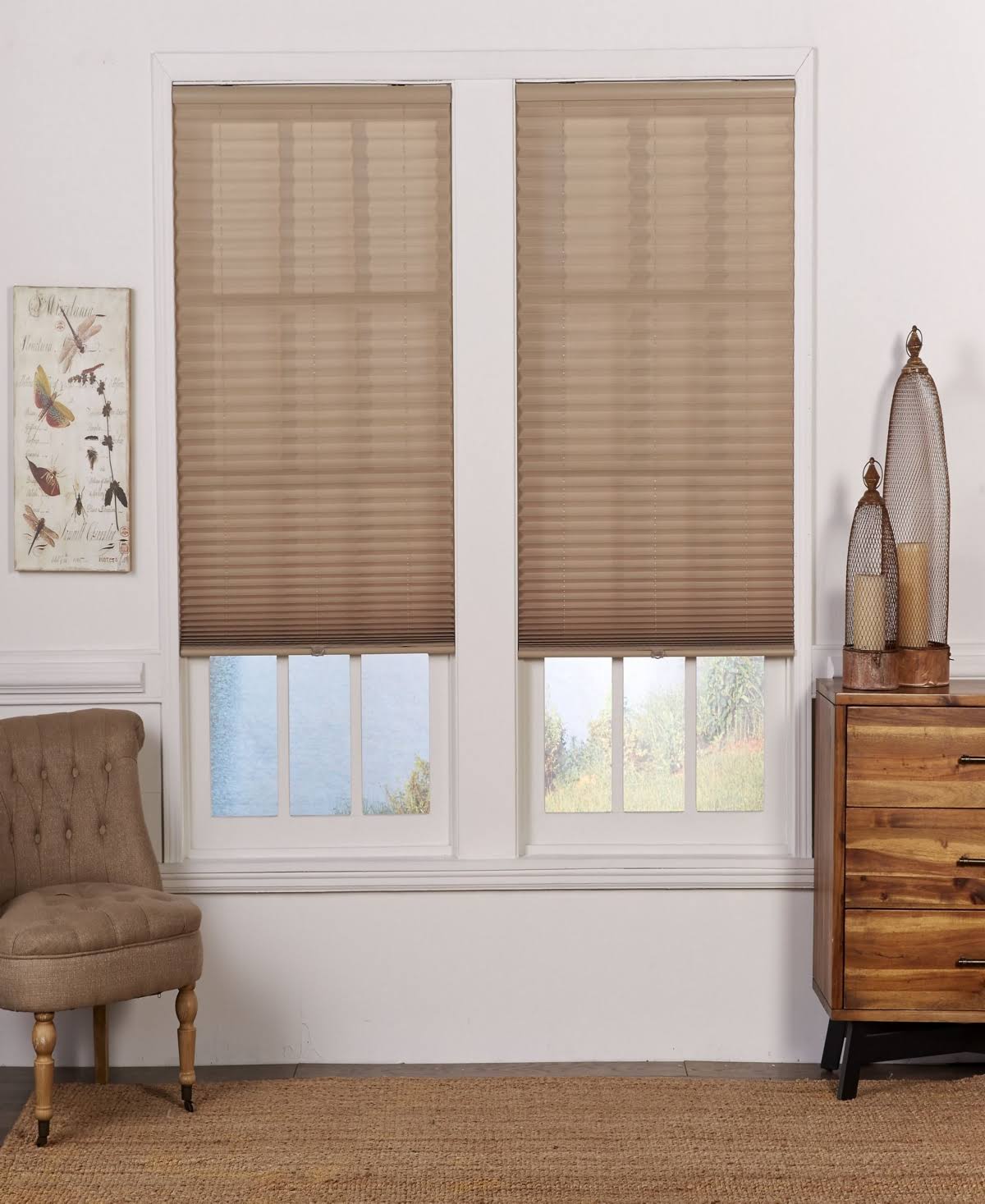 Cordless Light Filtering Pleated Shade, 29x64 - Camel S339